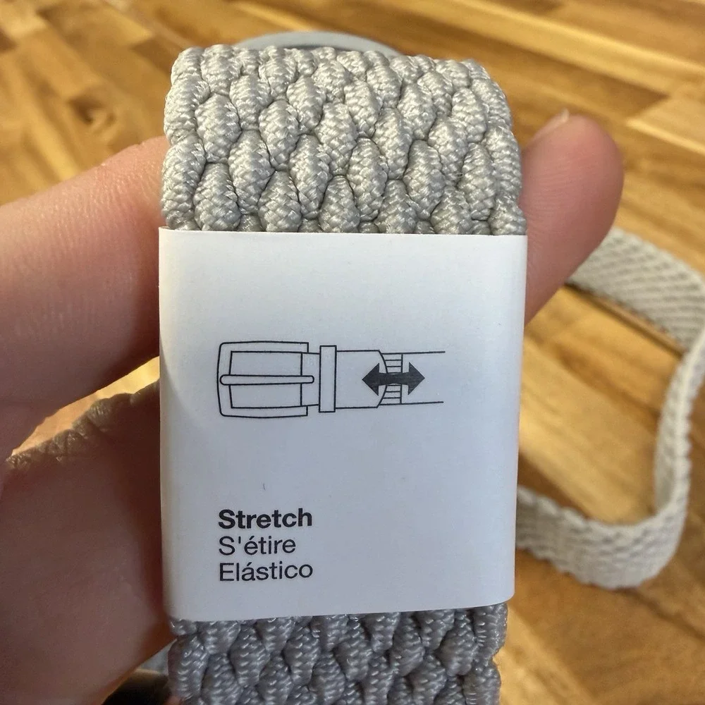 NWT Nike Women's Gray Woven Stretch Golf Belt Size Large 38-40